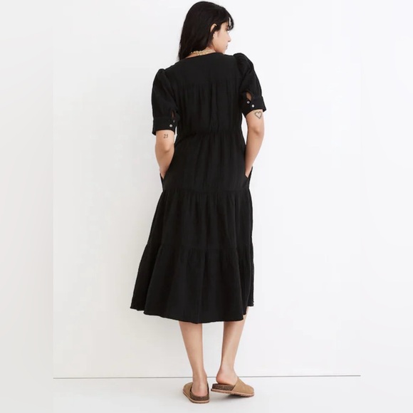 Madewell Black Midi Dress with Button Detail Size 4 - Picture 11 of 12